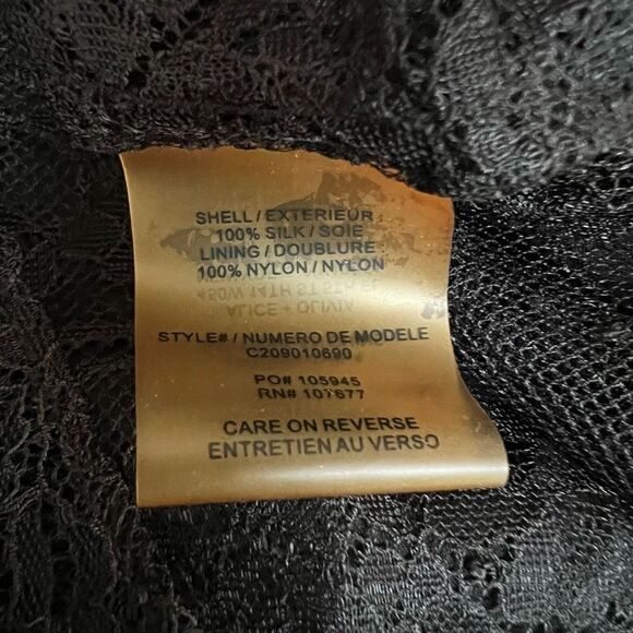 Alice + Olivia silk surplice blouse with lace insert size M - Picture 5 of 7